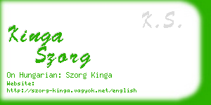 kinga szorg business card